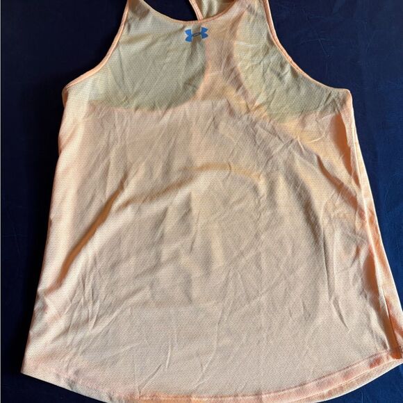 💥 Buy 2 get 1 Free 💥 Under Armour Orange Tank Top Racerback - Picture 1 of 3